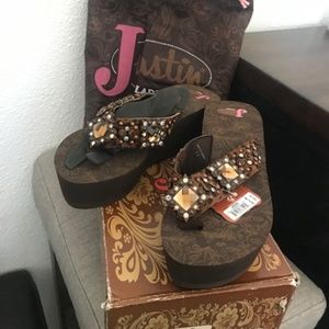 Justin Bling Hair on Sandals